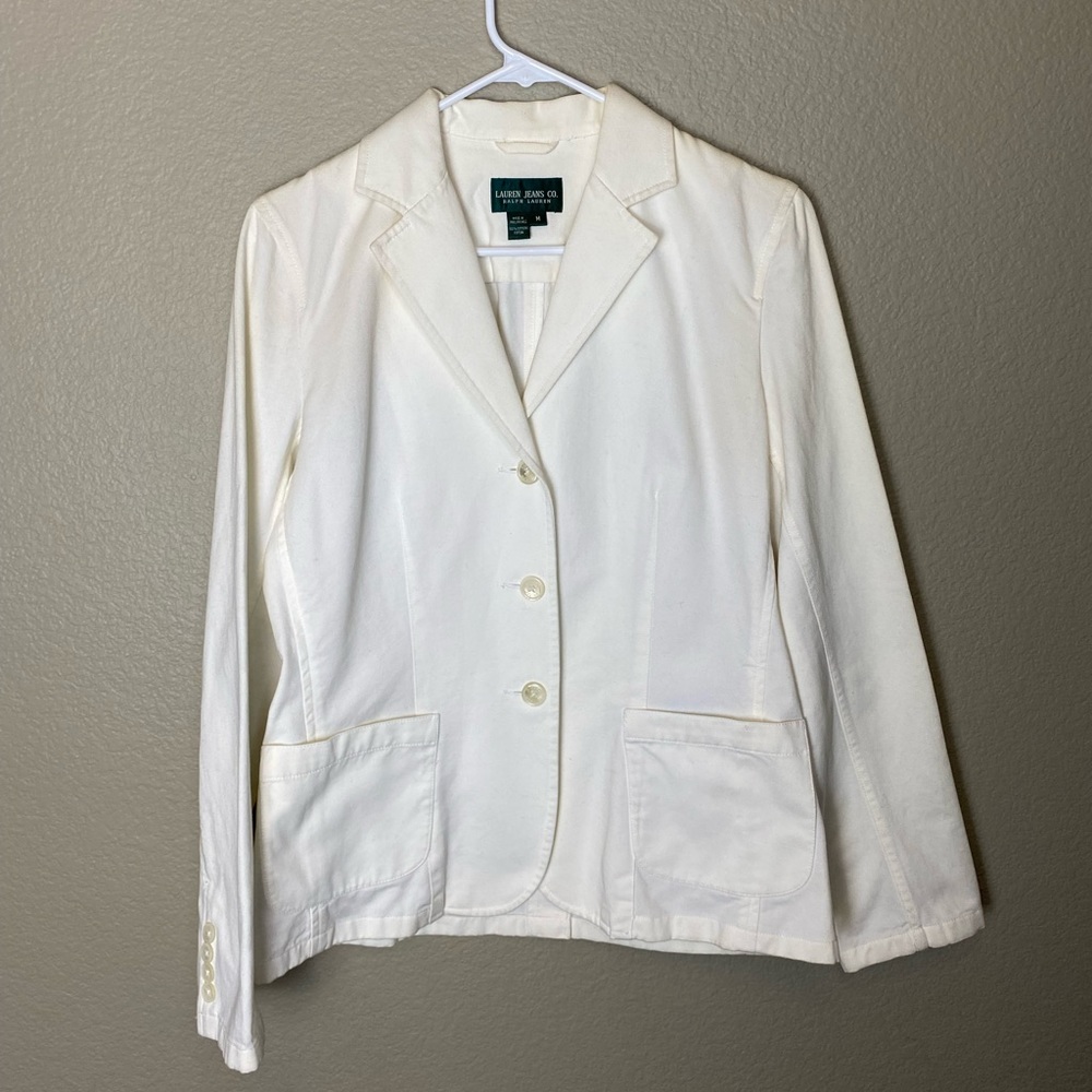 Lauren Jean Co. Ralph Lauren 100% Twill Cotton Blazer